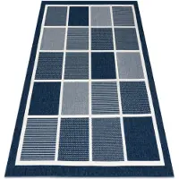 Rugsx Tapis SPRING 20426994 carrés cadre à cordes, à boucles - bleu 200x290 cm