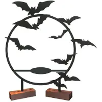 Melitt Halloween Chandelier Titulaire Statue D'Halloween Chandelier Chauve-Souris Décor Mural Bougie Stand Forme Ronde Gothique Décor de Table