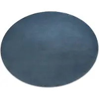 Rugsx Tapis cercle POSH Shaggy bleu très épais, en peluche, antidérapant, lavable cercle 80 cm