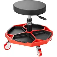 OEM Tabouret d'Atelier - - XF8308 - Mobile sur Roulettes - Hauteur Ajustable - Rouge