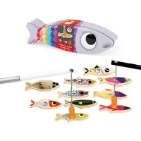 Janod Jeu de pêche - Sardines en bois Jouets éducatifs pour enfants