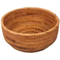 Spactz Bol rond en rotin naturel pour fruits et pain (grand, 1 pièce)