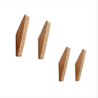 Typecat Lot de 4 crochets muraux décoratifs en bois pour clés, vêtements, chapeaux, foulards, sacs à main