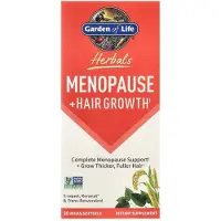 Garden of life , Herbals, Ménopause + Croissance des Cheveux, Baie, 30 Gélules Végétaliennes