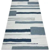 Rugsx Tapis COLOR 19676369 SISAL lignes beige / bleu 140x200 cm