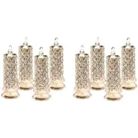 Torribaly Bougies LED Sans Flamme Rose Shadow, 8 Pièces Bougies Romantiques à Piles Bougies Piliers à LED pour la Saint-Valentin