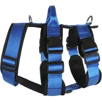 Torribaly Harnais antidéflagrant pour grands chiens avec poignée et sangles de poitrine réglables pour grands chiens, bleu, taille M