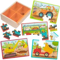 Battat Toys Puzzle Construction Vehicles Puzzle Multicolore Enfants