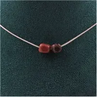 Bijoux Pierres et Minéraux. Collier 2 perles Rhodochrosite du Brésil Chaine en acier inoxydable Collier femmes, hommes. Taille personnalis