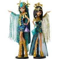 Monster High Fashion Doll Set Mummy Majests Cleo & Nefera de Nile Collectible 2-pack avec accessoires dors et vtements premium
