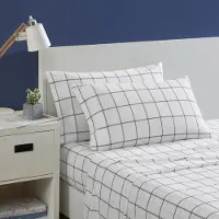 Nautica - Parure de lit king size en percale de coton, nette et frache, lgre et respirante (Plot Black King)