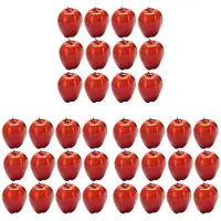 Melitt 36 Pièces Séries Pommes Artificielles Fruits Délicieux Rouges pour la Cuisine Aliments à la Maison Décor Décoration de Fête à la Maison Pommes