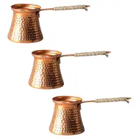 Exogio 3X Cafetière Turque Moka 3 Personnes 200 ML Cuivre Fait Main Accessoire Cadeau Décoratif De Haute Qualité