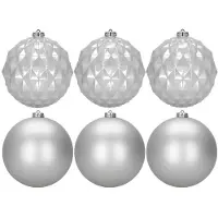 Springos Boules de sapin de Noël, incassables, 6 pcs. Décorations de Noël, 15 cm, argent