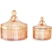 Exogio Bocaux en Verre DéCoratifs avec Couvercle Bol de Rangement Cristal Support Qtip Pot Vanité Organisateur Salle Bain