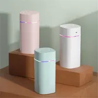 Torribaly Veilleuse colorée, petit humidificateur, double atomiseur d'air, USB, silencieux, purificateur d'air pour maison et voiture, vert