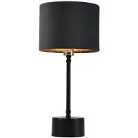 Helloshop26 Lampe de table lampe de bureau métal flanelle 39 cm noir cuivre et gris 03_0002512
