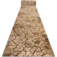 Rugsx Tapis de couloir KARMEL Terra sol fissuré noix 120cm 120x920 cm