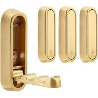 Tlily Lot de 4 crochets muraux pliables dorés en métal pour salle de bain, cuisine et chambre à coucher