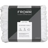Fromm Serviettes de salon en microfibre Softees pour coiffeurs, barbiers, spas, salles de sport, en blanc, 40,6 x 73,7 cm, 10 unit s. Serviette d