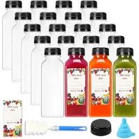 SEM Bouteilles de jus en plastique vides de 12 oz avec bouchons, bouteilles d'eau réutilisables