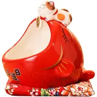 Typecat Boîte à bonbons en céramique, jolie boîte de rangement pour l'argent, décoration chinoise pour attirer la richesse et la chance