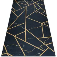 Rugsx Tapis lavable ANDRE 1222 Marbre, géométrique antidérapant - noir 80x150 cm