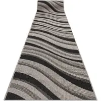 Rugsx TAPIS DE COULOIR SIZAL FLOORLUX modèle 20353 argentin / noir 70 cm 70x800 cm