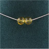 Bijoux Pierres et Minéraux. Collier 2 perles Citrine 8 mm. Chaine en acier inoxydable Collier femmes, hommes. Taille personnalisable.