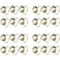Typecat Anneau de Serviette Anneau de Serviette de Fleur de Perle Dorée Lot de 24 Porte-Serviettes En Métal pour La Décoration de Table de Dîner de Noce