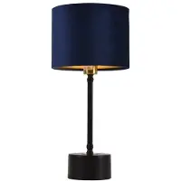 Helloshop26 Lampe de table lampe de bureau métal flanelle noir cuivre et bleu E14 39 cm 03_0002511
