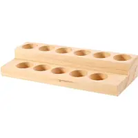 Exogio Plateau en bois à 11 trous pour huiles essentielles, présentoir en bois naturel fait main, station de démonstration pour bouteilles de 5 à 15 ml