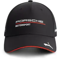 Puma Casquette d'quipe bord incurv Porsche Motorsport avec logos Porsche Motorsport et sponsors partout, y compris un chat sur The Peak. - No