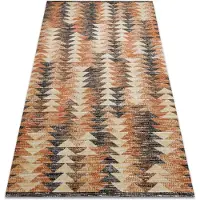 Rugsx Tapis moderne MUNDO D5781 triangles 3D extérieur orange / beige 200x290 cm