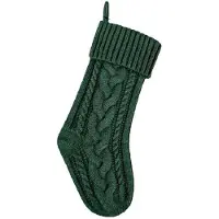 Typecat Chaussettes de Noël tricotées pour la famille - Chaussettes vertes à suspendre pour cheminée