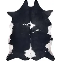 Rugsx Tapis Imitation Peau de vache, Vache G5070-3 blanc noir cuir 155x195 cm