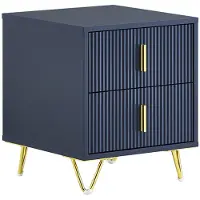 SoBuy Table de Chevet 2 tiroirs Bleu 40x40x47 cm