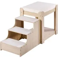 DUOKU Lit Superposé--pour Animaux de Compagnie avec Escaliers-Offrant un Perchoir de Fenêtre pour Chien/Chat-Lit Polyvalent