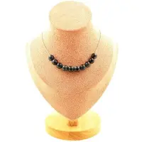 Bijoux Pierres et Minéraux. Collier 10 perles Oeil de faucon 8 mm. Chaine en acier inoxydable Collier femmes, hommes. Taille personnalisab