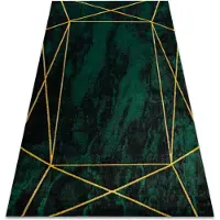 Rugsx Tapis EMERALD exclusif 1022 glamour, élégant géométrique, marbre bouteille verte / or 240x330 cm