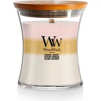 Woodwick Bougie parfum e en forme de sablier moyenne Island Getaway Trilogy Cr pite en br lant Id al pour offrir 9,7 oz