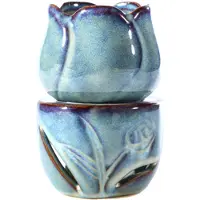 Kepptory Lampe à bougie pour four d'aromathérapie, décoration de chambre à coucher, brûleur d'encens à huiles essentielles, bougie en céramique tulipe
