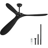 DUOKU Ventilateur Plafond - - 72 Pouces - Sans Lumière - Télécommande 6 Vitesses - Noir