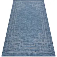 Rugsx Tapis SIZAL PATIO 3071 grec tissé à plat bleu foncé / beige 175x270 cm