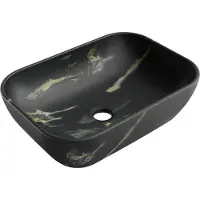 Mexen Rita lavabo à poser 45 x 32 cm, pierre noire - 21084588