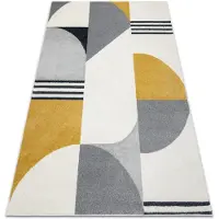 Rugsx Tapis FUSION 1327 blanc / gris foncé / L'or - Géométrique, moderne, abstrait 280x370 cm