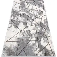 Rugsx Tapis NOBLE moderne 1518 67 vintage, géométrique - Structural deux niveaux de molleton crème / gris 180x270 cm