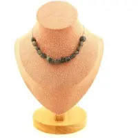 Bijoux Pierres et Minéraux. Collier 15 perles Labradorite de Finlande. Chaine en acier inoxydable Collier femmes, hommes. Taille personnal