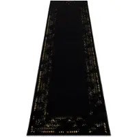 Rugsx Tapis, le tapis de couloir GLOSS moderne 408C 86 Cadre élégant, glamour, art deco noir / or 80x300 cm