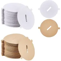 Jojomino Lot de 240 cache-bougies anti-poussière, 2 couleurs, en papier, avec languette de tirage, décoration de bougie, 5,4 cm
